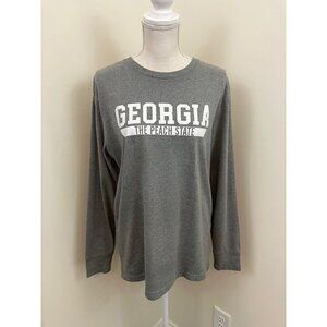 Gray Long Sleeve Tee "Georgia The Peach State" Size Large